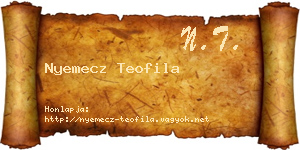 Nyemecz Teofila névjegykártya